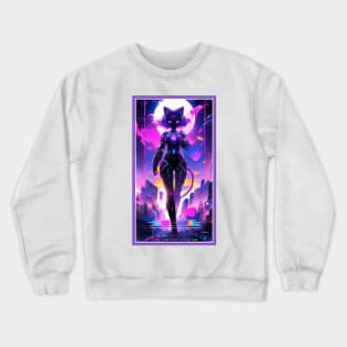 Anime Cute Cat Girl | Sci-Fi Manga Girl Anime Art Crewneck Sweatshirt